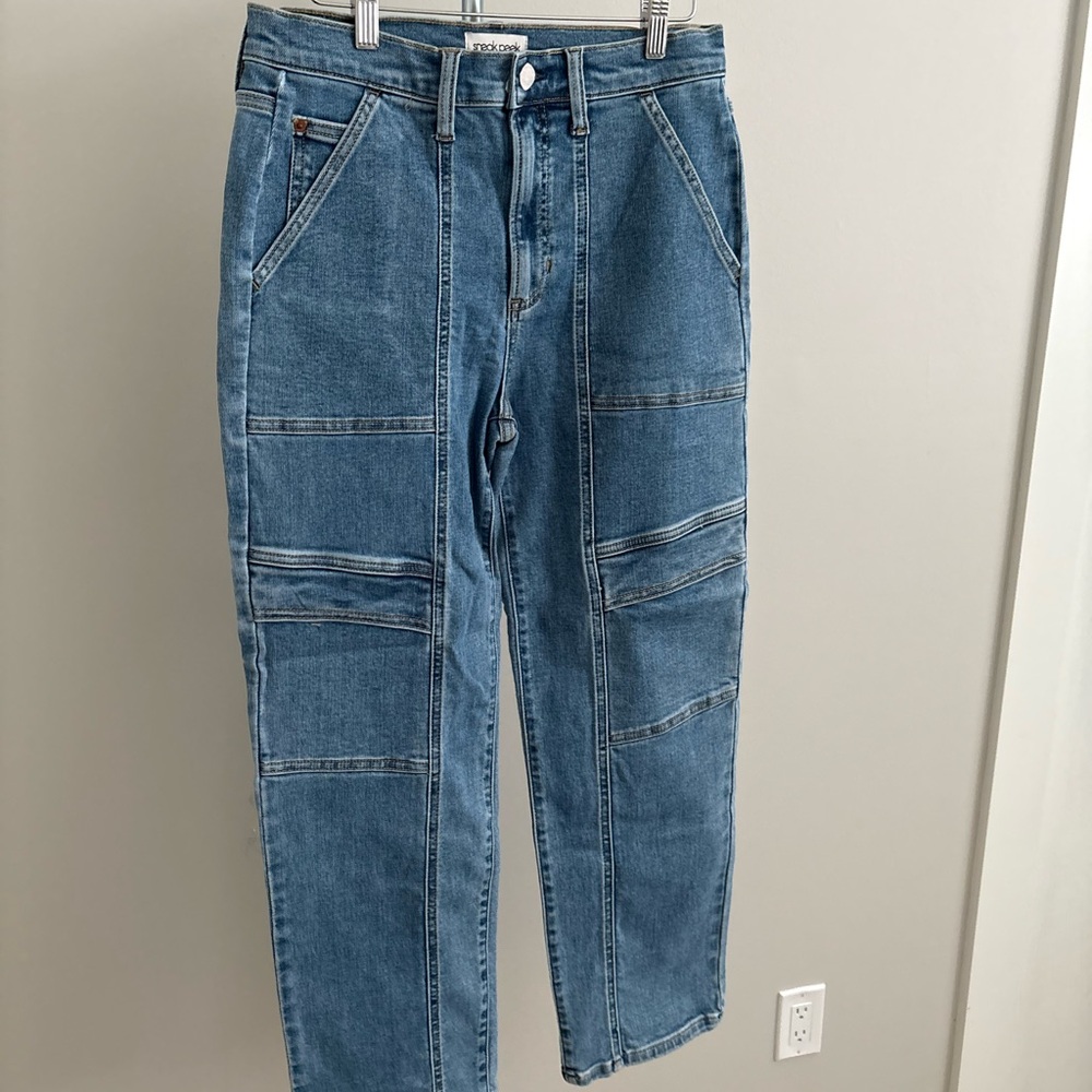 New Blue Denim Cargo Jeans - 28